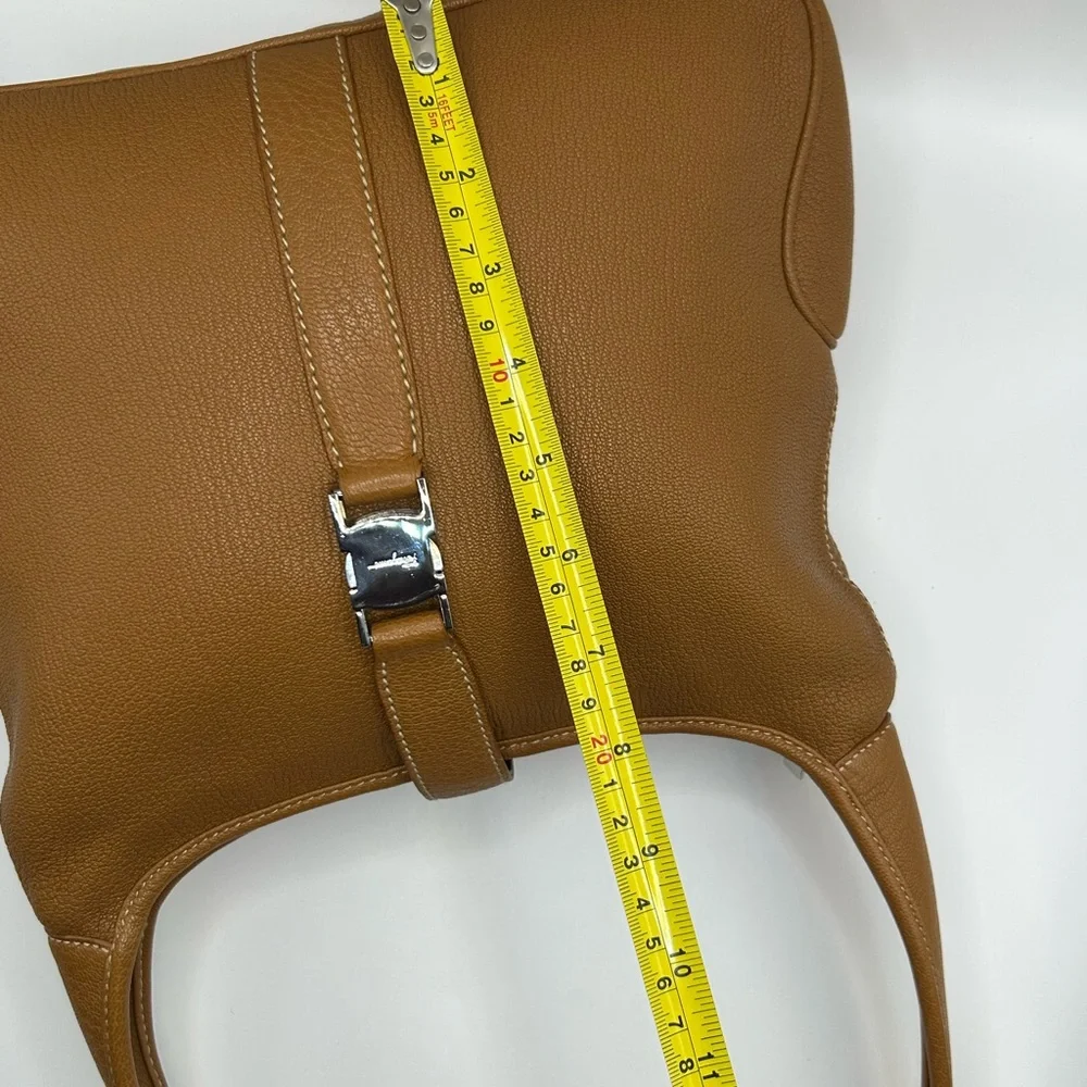 Salvatore Ferragamo Leather Shoulder Bag with Silver Buckle - Picture 15 of 15